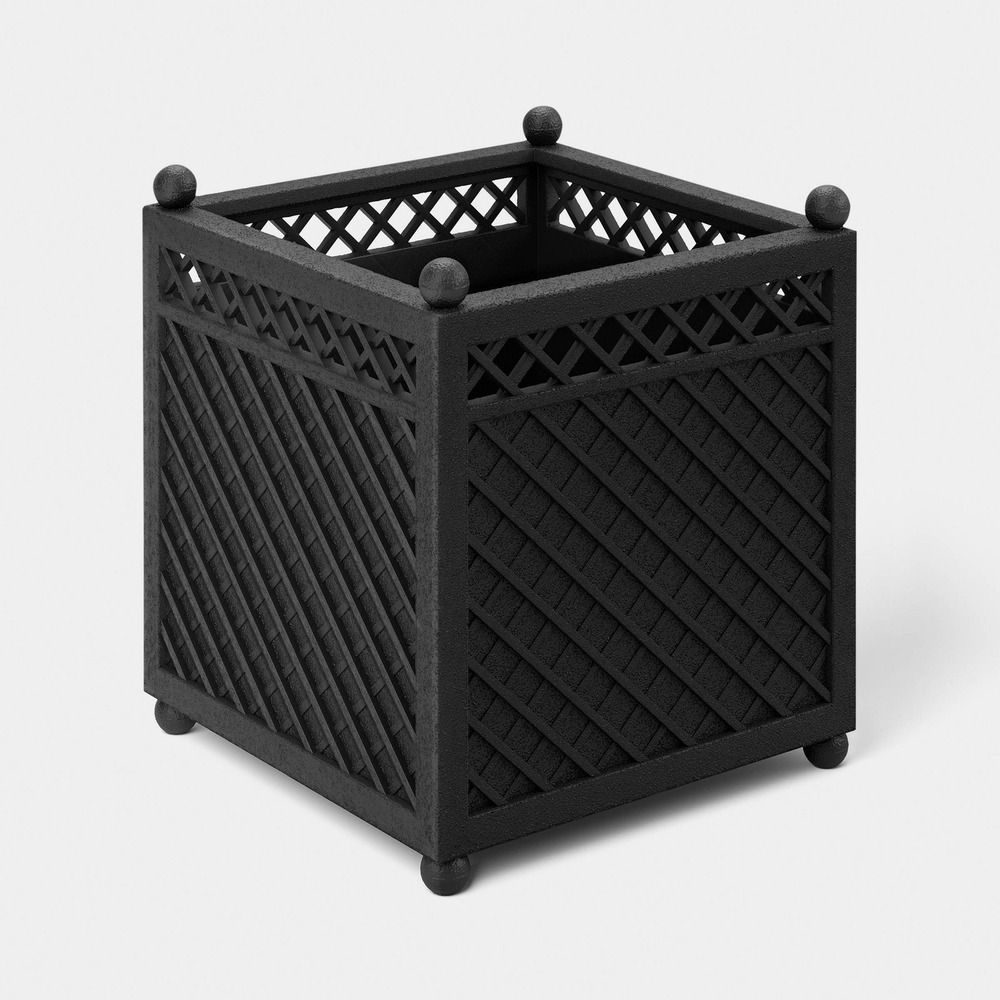 16" Square Outdoor Planter Box Black - Threshold Studio McGee, Target